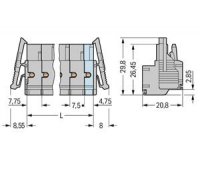 Pružinová svorka Push-in CAGE CLAMP 2,5mm2 šedá 9pól. WAGO 231-2209/037-000