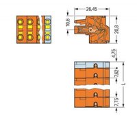 Pružinová svorka Push-in CAGE CLAMP 2,5mm2 oranžová 6pól. WAGO 231-2706/026-000