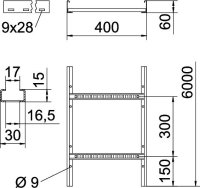 OBO LCIS 640 6 FT Kabelový žebřík profil C 60x400x6000 Ocel žár.zinek