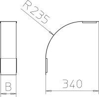 OBO DBV 110 600 F FS Víko svislého oblouku 90° klesající B600mm Ocel pás.zink