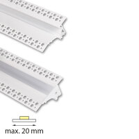 Vestavný hliníkový profil AV pro sádrokarton, 95x34mm, matný dif, bílý 1m