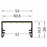 FKU70-2M-EL AL profil FKU70 C10 pro LED, bez plexi, 2m, elox FK TECHNICS 4738380