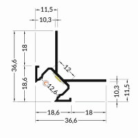 AL profil FKU82-270 C pro LED, bez plexi, 1m, elox FK TECHNICS 4739691