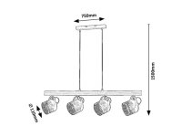 Rotem E14 4xMAX 40W IP20 dřevo RABALUX 3300