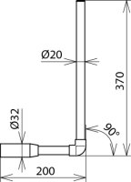 Zkušební sonda s úhlem 90° se spojkou