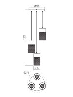 Závěsné svítidlo STEM SU 3x42W E27 BLACK REDO 01-3142