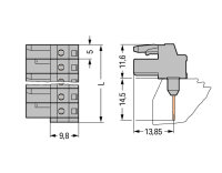 Konektor (zásuvka) pro řadové svorky, kolíky 0,6x1 mm 13pól.