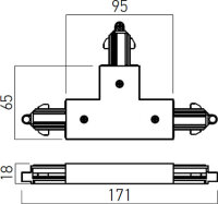 MINITRACK 1c T CONNECTION & LEFT-HAND PO