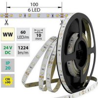 LED pásek SMD2835 WW, 60LED, 5m, 24V, 14,4 W/m MCLED ML-126.700.60.0