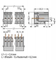 Konektor s pájecími piny THT, pájecí kontakt 1,0x1,0 mm, rovné, šedá 10pól.