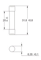 Trubičková skleněná pojistka CH 6,3x32 FF 6,3A/500V ETI 006710138