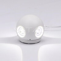 4W LED Wall Light White Body Round 3000K