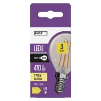 LED žárovka Filament Mini Globe E14 3,4W (40W) 470 lm teplá bílá EMOS ZF1220