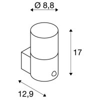 GRAFIT E27 round Sensor, nástěnné přisazené svítidlo antracit    SLV 1006179