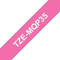 BROTHER TZe-MQP35 růžová / bílá (12mm, laminovaná)