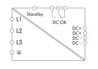 Spínaný napájecí zdroj pro 3fáz. 24V DC 10 A Kontakt DC OK 2,5mm2 WAGO 787-840