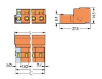 Konektor s pájecími piny CAGE CLAMP 2,5mm2 oranžová 7pól. WAGO 731-637