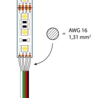 4-žilový vodič AWG 16, červená/zelená/černá/bílá MCLED ML-733.010.21.0