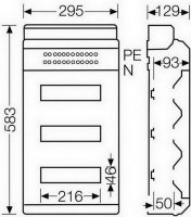 KV PC 9336 Jističová skříň 3x 12 modulů