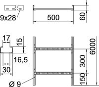 OBO LCIS 650 6 FT Kabelový žebřík profil C 60x500x6000 Ocel žár.zinek