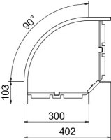 OBO RB 90 630 A4 Oblouk 90° neděrovaný kulaté provedení 60x300 Nerez