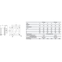 přívodka vestavná 5P, 32A/500V, 7h, IP44, přímá, příruba 70x70mm PCE 625-7