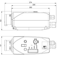 ochranná motorová vidlice 5P 16A/400V rozsah 12-16A 7,5kW IP44 s měničem fáze