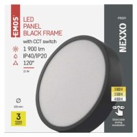 LED přisazené svítidlo NEXXO, kruhové, černé, 21W, se změnou CCT EMOS ZM5343