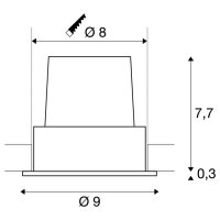 H-LIGHT ROUND HOLE černé matné 12 W 20° 2700K a upínacích pružin SLV 114480