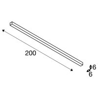 Q-LINE CL LED vnitřní stropní nástavbové svítidlo 2m BAP černá 3000K SLV 1000692