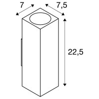 THEO venkovní nástěnné svítidlo QPAR51 IP44 hranaté up/down antracit max. 70 W