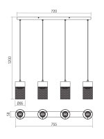 Závěsné svítidlo STEM SU 4x42W E27 BLACK REDO 01-3143