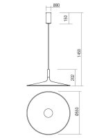 Závěsné svítidlo KAI SU SMD LED 25W 3000K D550 MO REDO 01-3041