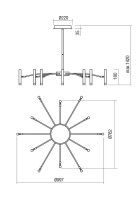 Závěsné svítidlo RAYEN SU LED 60W 3000K GD REDO 01-3448