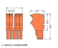 Pružinová svorka Push-in CAGE CLAMP 4mm2 oranžová 5pól. WAGO 2022-105/000-012