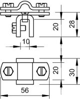 OBO 270 8-10 VA Lemová a konstrukční svorka 8/10mm Nerez 1.4307 A2 1.4301