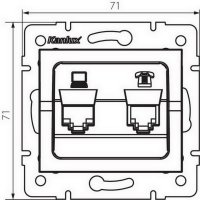 LOGI Zásuvka datová-telefonní RJ45Cat 5e + RJ11 - černá matná KANLUX 33589