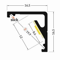 FKU66-1M-EL AL profil FKU66 E pro LED, bez plexi, 1m, elox FK TECHNICS 4738773