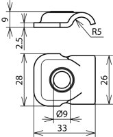 Příložka pro prům. 6-10mm, nerez s otvorem D 9mm DEHN 390119