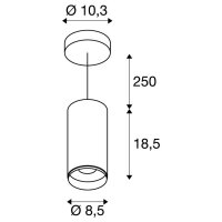 NUMINOS PD DALI M vnitřní LED závěsné svítidlo černá/černá 2700K 36° SLV 1004531