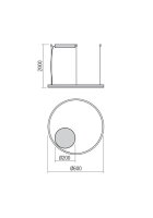 Závěsné svítidlo ORBIT SU LED 40.5W 3000K D600 BRASS - TRIAC REDO 01-1711-TRIAC