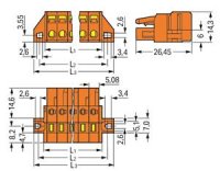 Pružinová svorka CAGE CLAMP 2,5mm2 oranžová 3pól. WAGO 231-303/031-000