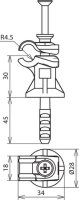 Podpěra vedení DEHNfix FeZn/plast šedý d6-10mm H30mm s natlouk. hmoždinkou 8x45