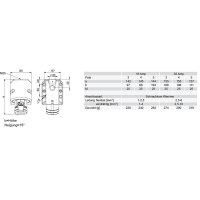 zásuvka nástěnná 5P, 32A/400V, 6h, IP44, bezšroubová TURBO TWIST PCE 125-6tt