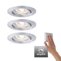 LED vestavné svítidlo Nova mini Plus EasyDim výklopné 3x4,2W 2.700K hliník 230V