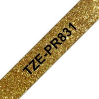 BROTHER TZe-PR831 černá / zlatá (12mm, 8m, )