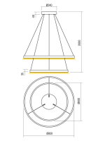 Závěsné svítidlo FEBE SU LED RD 82W 3000K D600+800 SWH REDO 01-2893