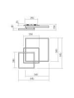 Stropní svítidlo PRISMA PL LED 72W 3000K WH/BK REDO 01-2638