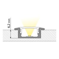 Vestavný hliníkový profil VO 2m mléčný difuz, 2x koncovka MCLED ML-761.010.43.S2