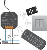 RF mini-přijímač + tisk. Univerzální stmívač 250W R,C,LED+ESL NIKO 05-360